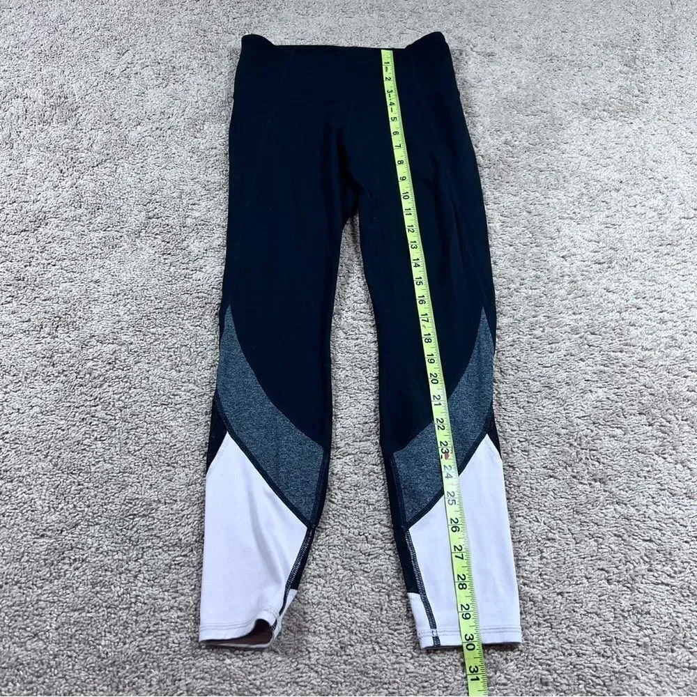 Athleta Colorblock Salutation 7/8 Leggings 281493 Black womens Size XS